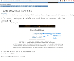 Step To Download Movies from The 9xflix.com website